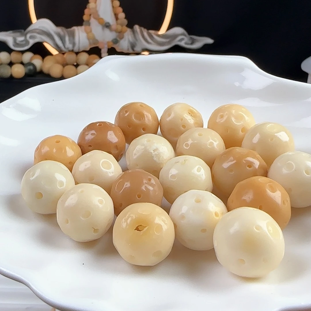 菩提根/象牙果手串瑕疵卡18星球30颗不挑瑕疵有大裂介意勿拍