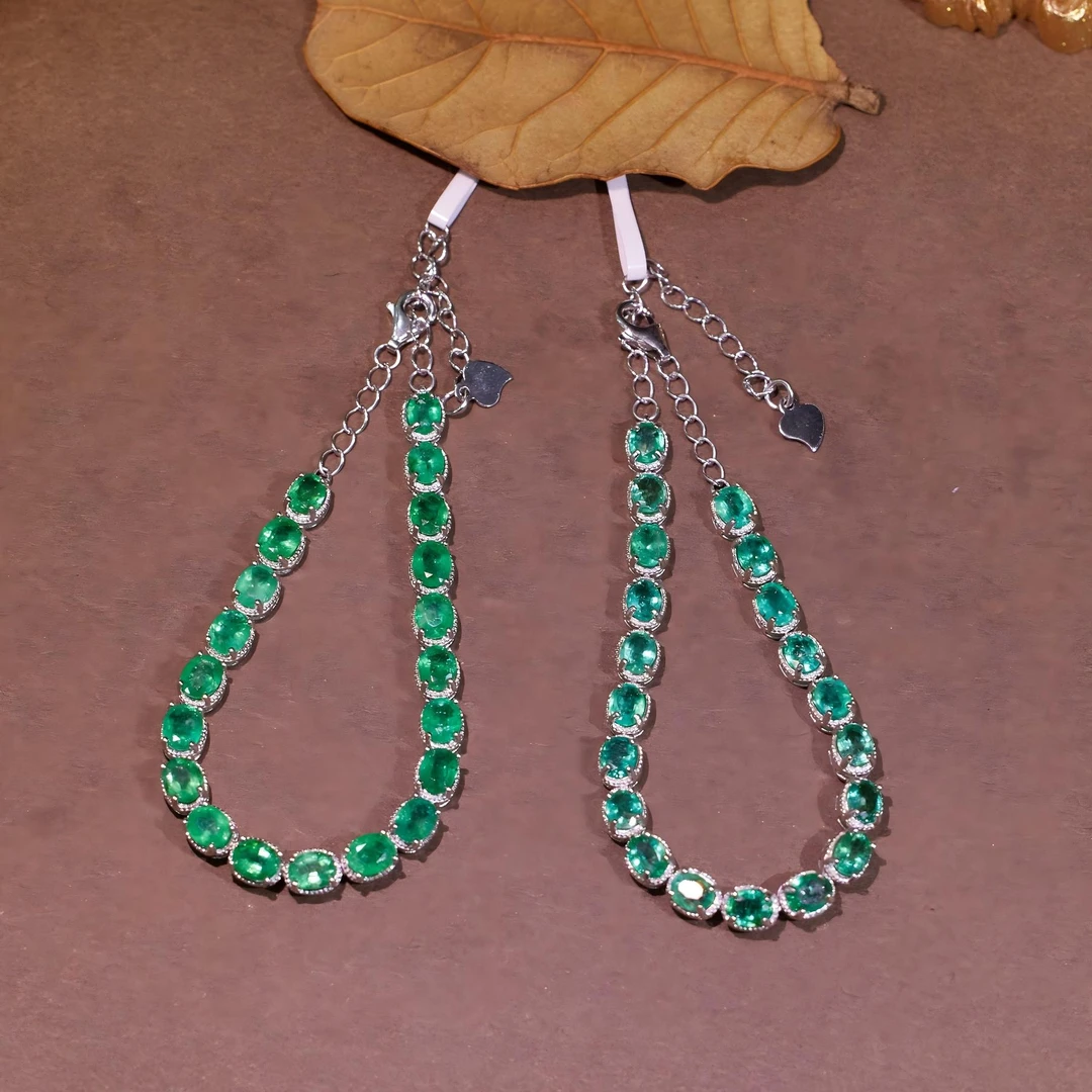 非遗好物分享【玉峰珠宝】祖母绿手链*(多样性发一）XB-P8182