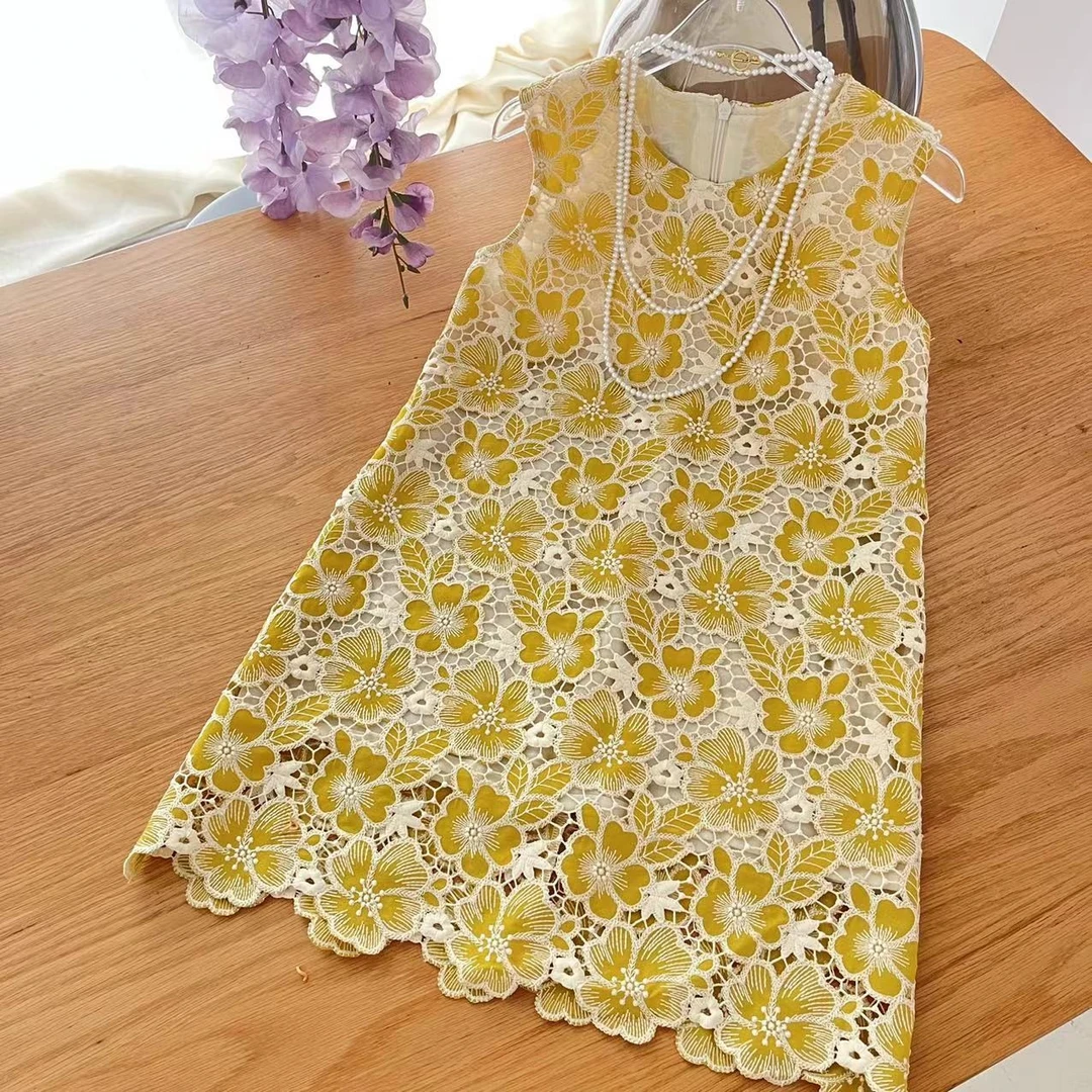 【喜儿定制】夏夏款季新款百搭时尚黄色无袖裙汉服休闲中大童夏季