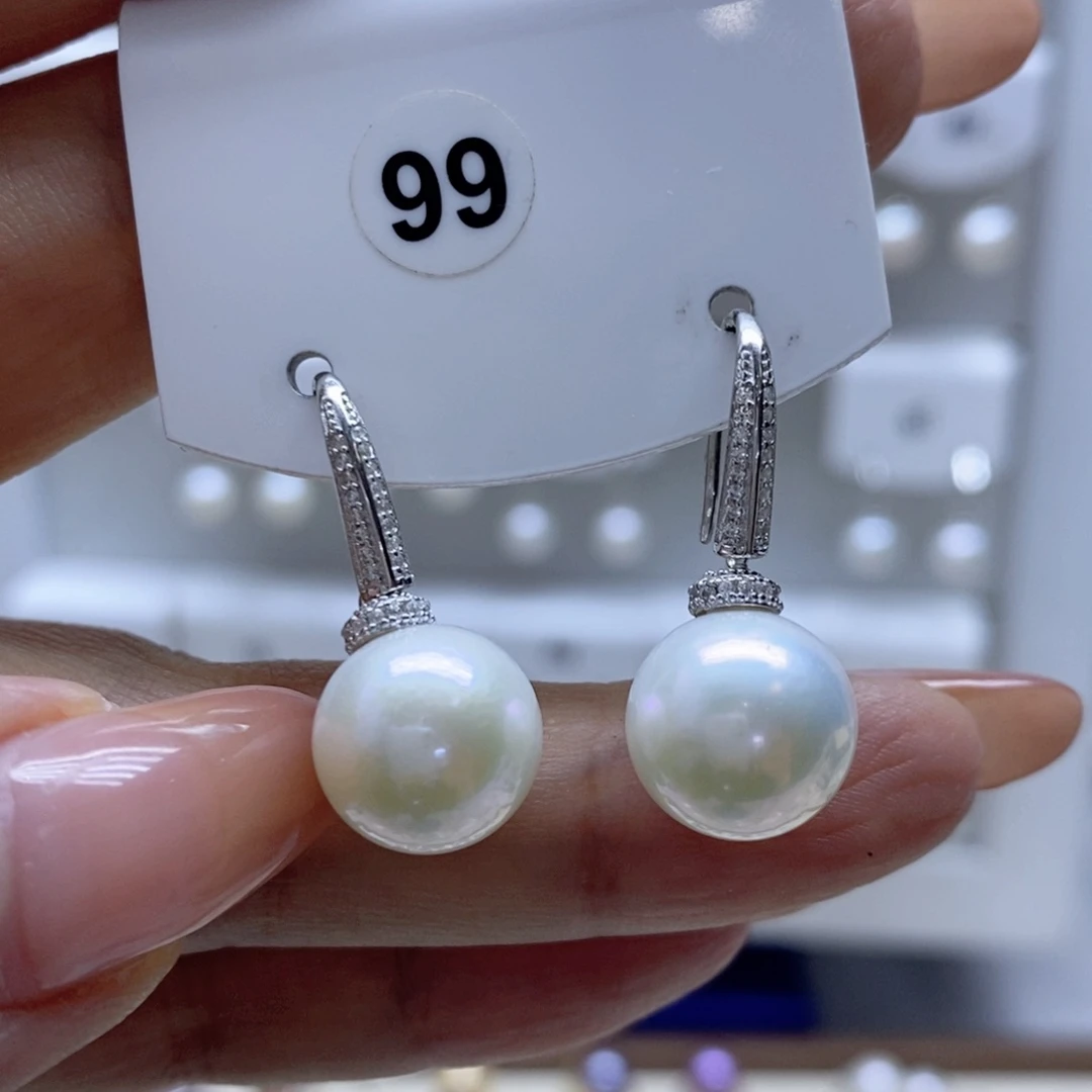 淡水珍珠耳饰银S925镶嵌