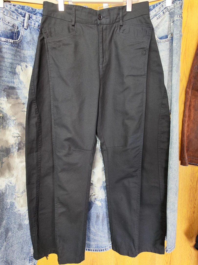 宫喜原创2589 | 小众设计感美系日系宽松潮流美式休闲弯刀裤长裤