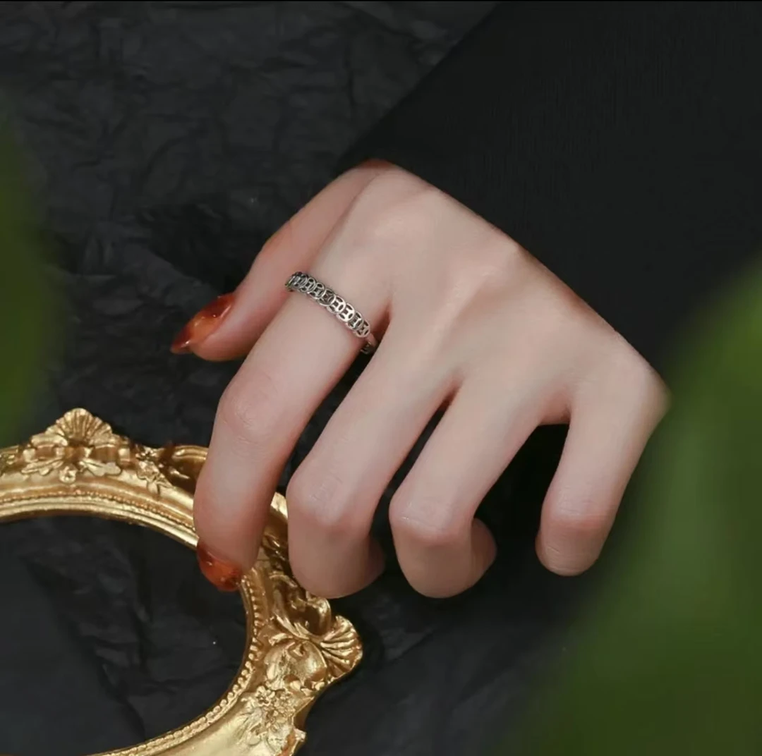 合金戒指 【钱多多】戒指女个性气质男女小众复古戒指指环七夕礼物