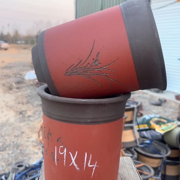 红陶紫砂兰花盆无暇