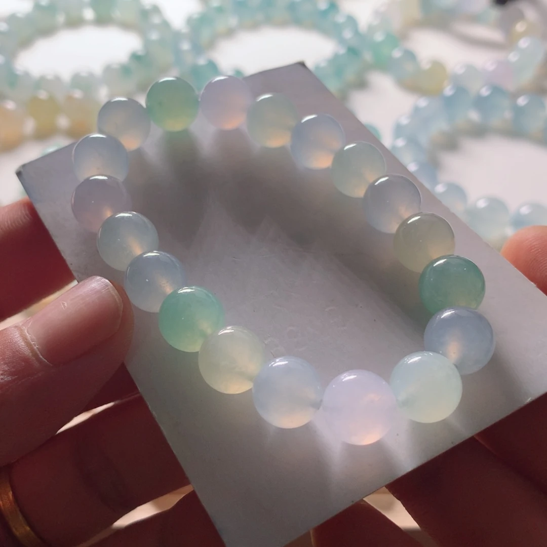 未镶嵌手链翡翠天然翡翠卡10马卡龙