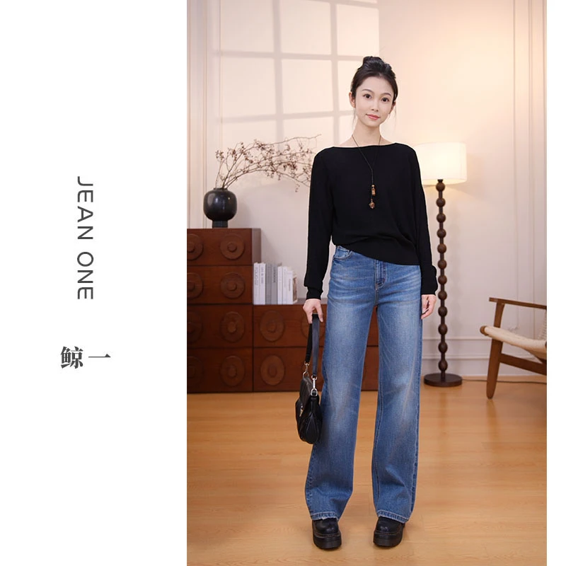 【JEAN ONE】四季款·经典蓝重工艺洗水通勤显瘦窄版直筒牛仔裤女