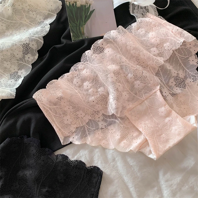 日系蕾丝内裤女生性感低腰无痕纯欲甜美轻薄透气夏季少女三角短裤