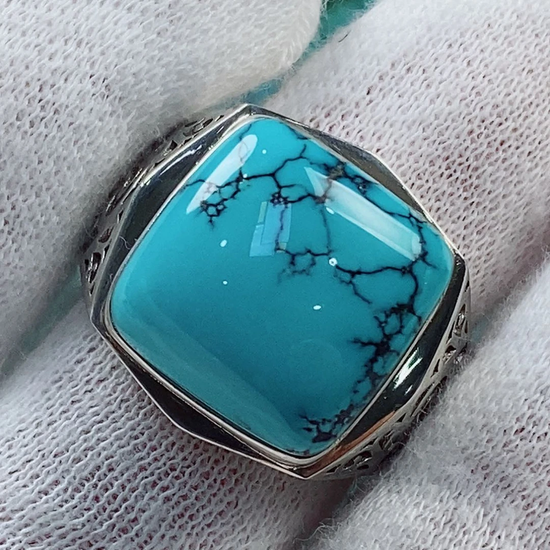 银S925镶嵌绿松石珠宝奇石