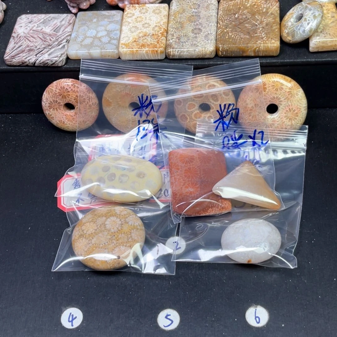 硅化珊瑚（珊瑚玉）吊坠未镶嵌