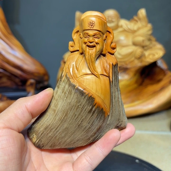 柏木（崖柏）财神爷手把件