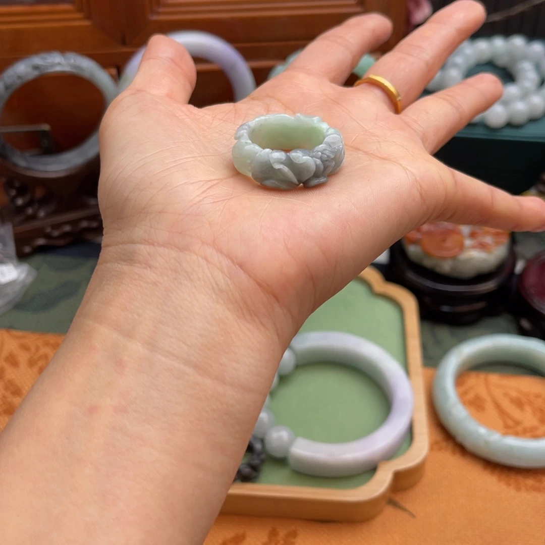 翡翠未镶嵌手链20戒指