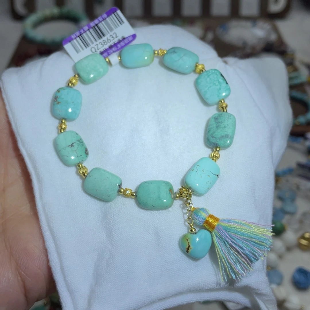 银S925镶嵌绿松石手链