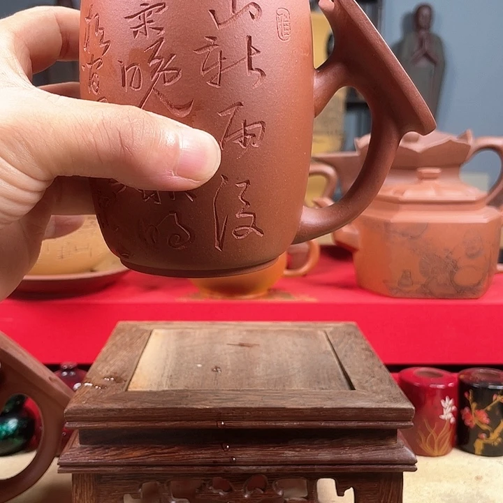 紫砂盖杯自在微花