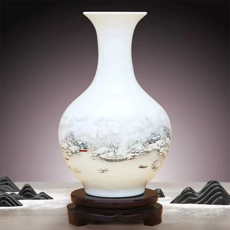 景德镇陶瓷器花瓶摆件工艺品客厅插花家居博古架酒柜装饰品