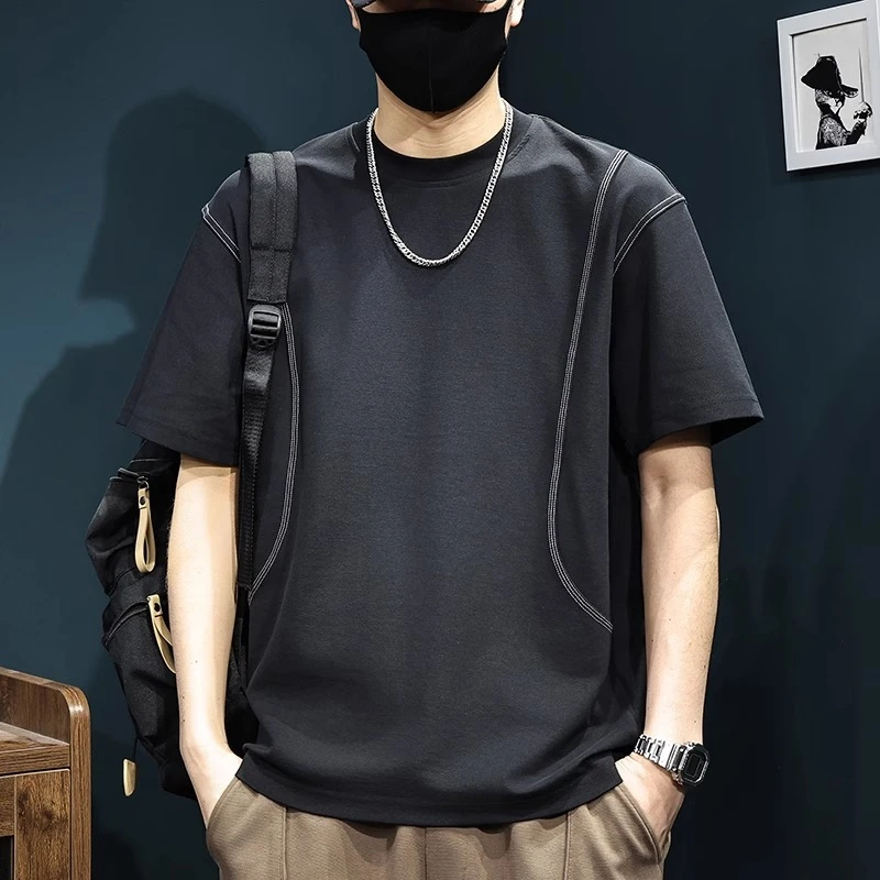 MR.MUDI/穆迪先生爆款夏季针织男士短袖t恤简约新款潮牌百搭大码