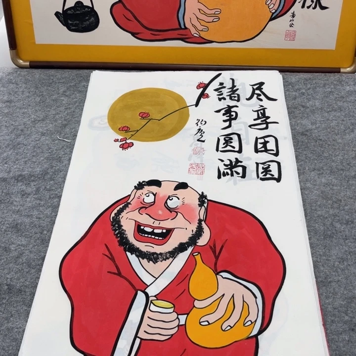 国画手绘禅意画一物一拍