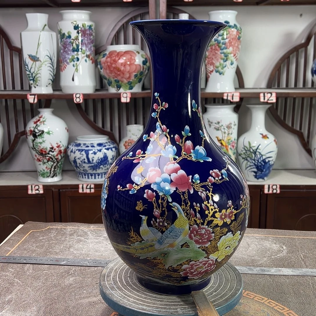 摆件陶景德镇陶瓷赏景泰蓝