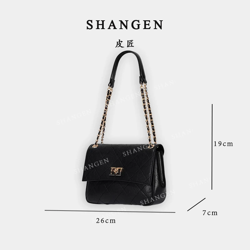 【尚恩CC】GQ-8788-黑色-轻奢时尚女士新款单肩斜挎包