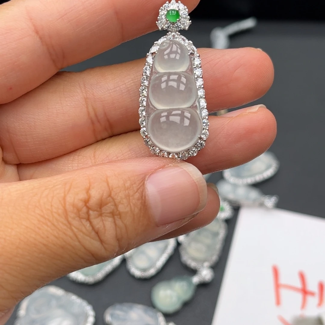 翡翠银S925镶嵌吊坠(不含链)