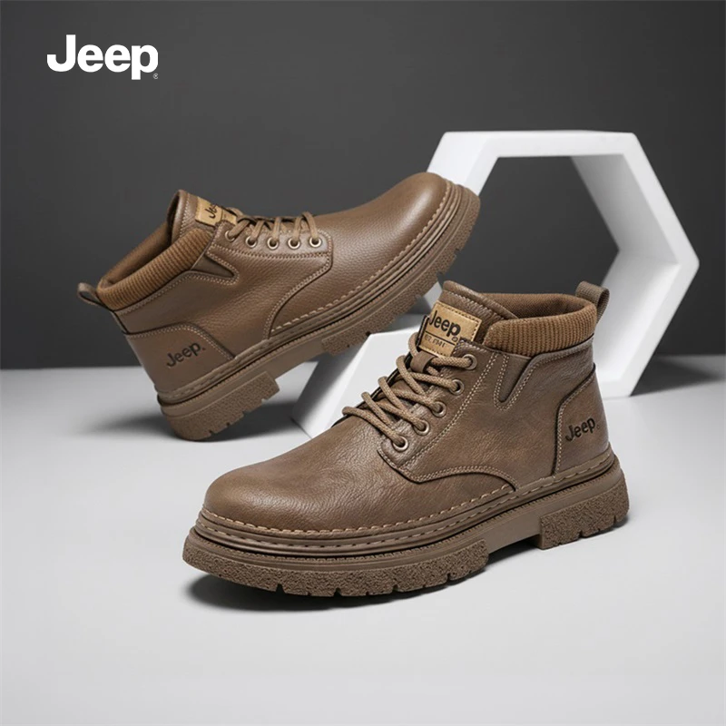 JEEP/吉普2025年新款休闲马丁靴秋冬复古时尚鞋子男款男士高帮