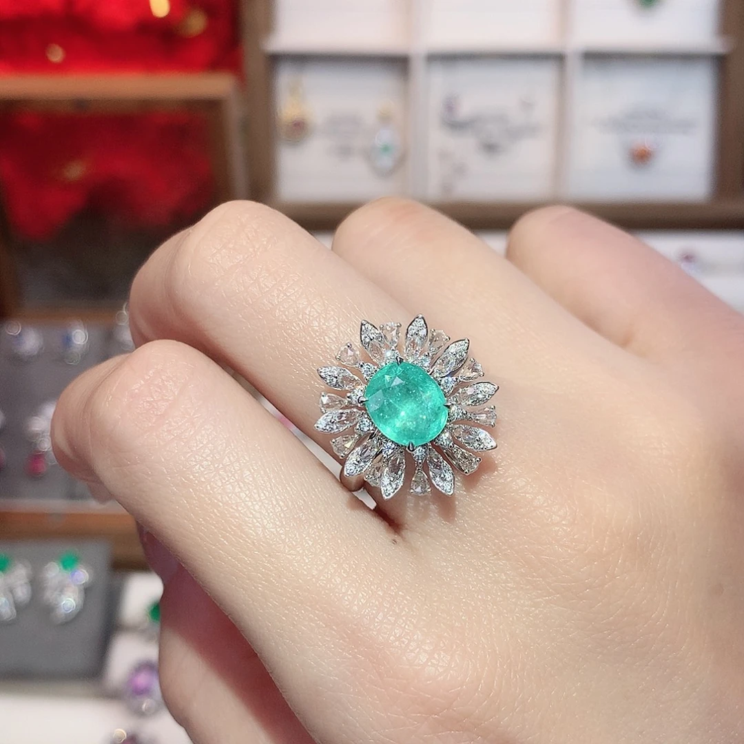 戒指帕拉依巴碧玺18K金镶嵌1.64ct/天然宝石/七天无理由