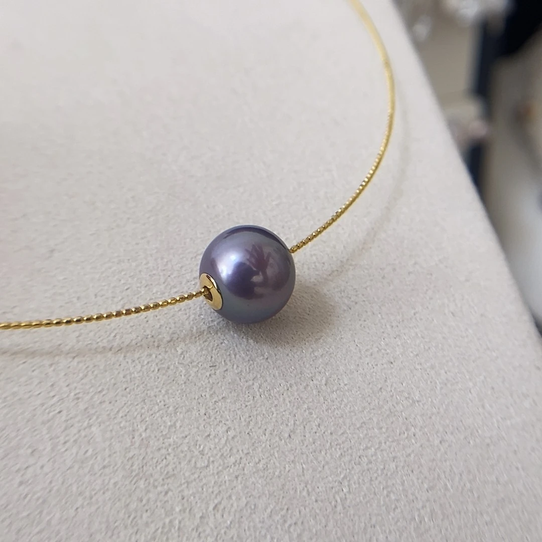 淡水珍珠18K金镶嵌颈饰