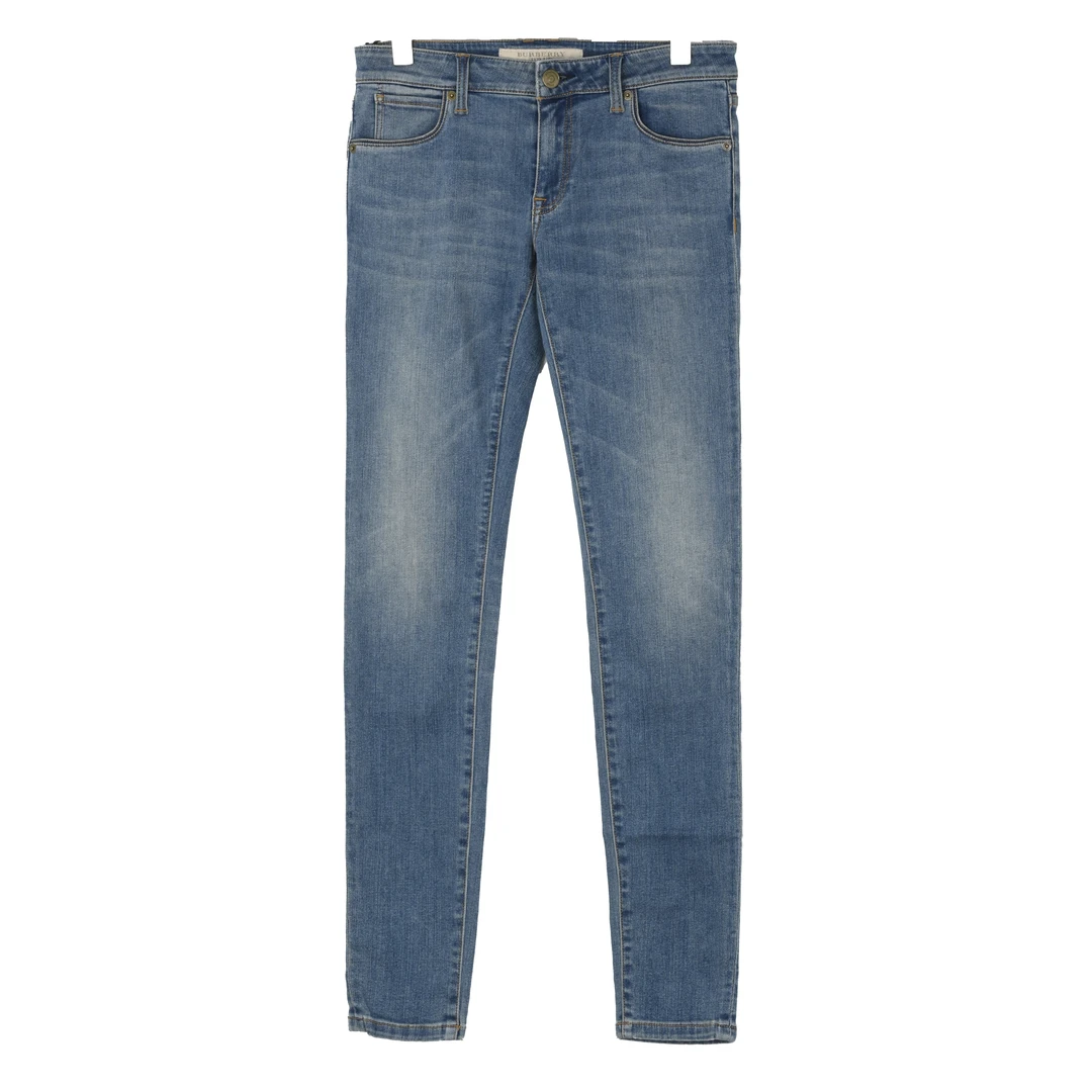 BURBERRY/博柏利女士修身水洗蓝百搭微弹牛仔裤 3955023