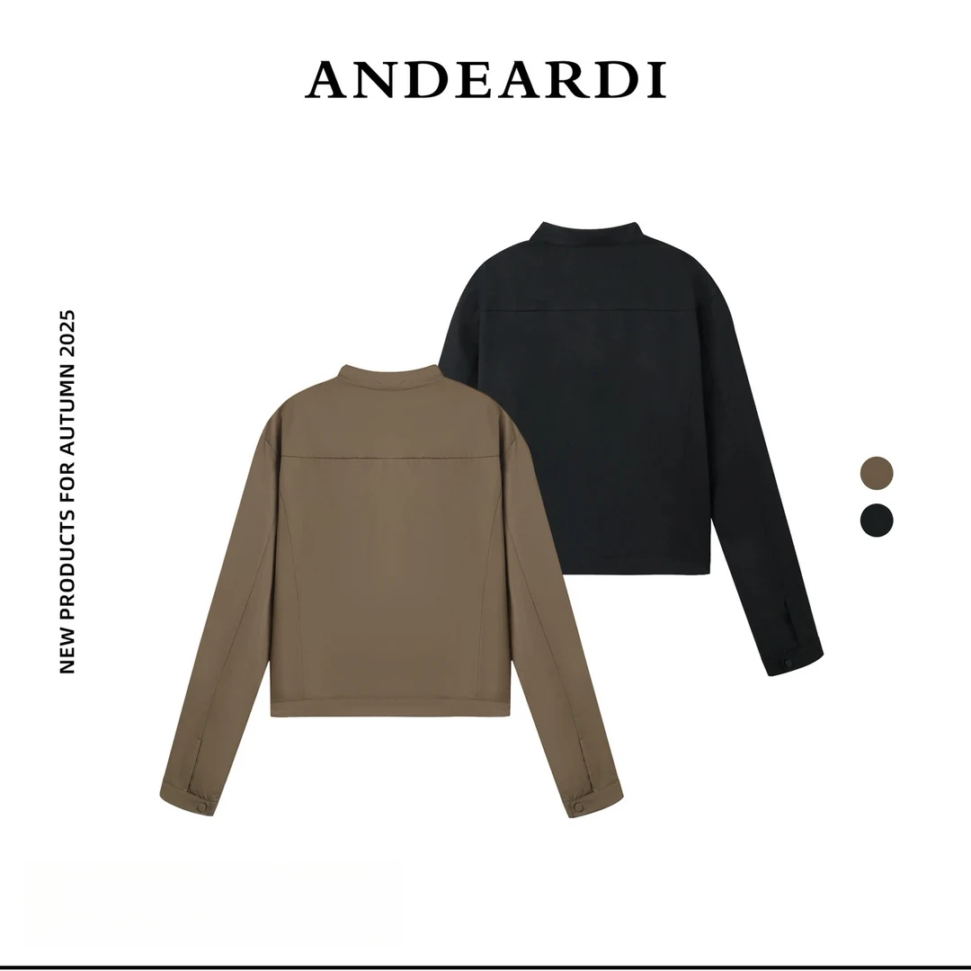 ANDEARDI早秋防风韩版简约女夹克短外套女简约气质小短款上衣