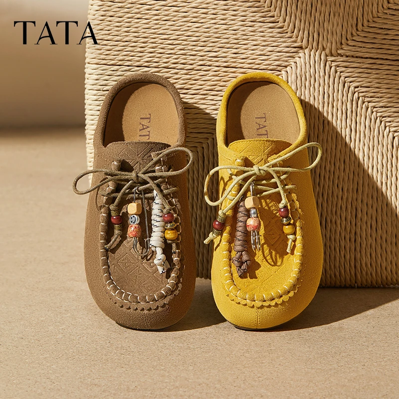 【百丽集团-TATA】25秋季新款牛皮时尚百搭勃肯鞋复古拖鞋YSP03CH5