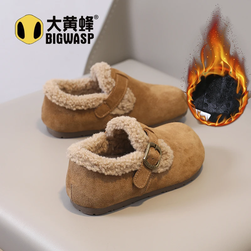 大黄蜂童鞋儿童勃肯鞋2025冬季男女童鞋加绒加厚冬鞋男童雪地棉鞋