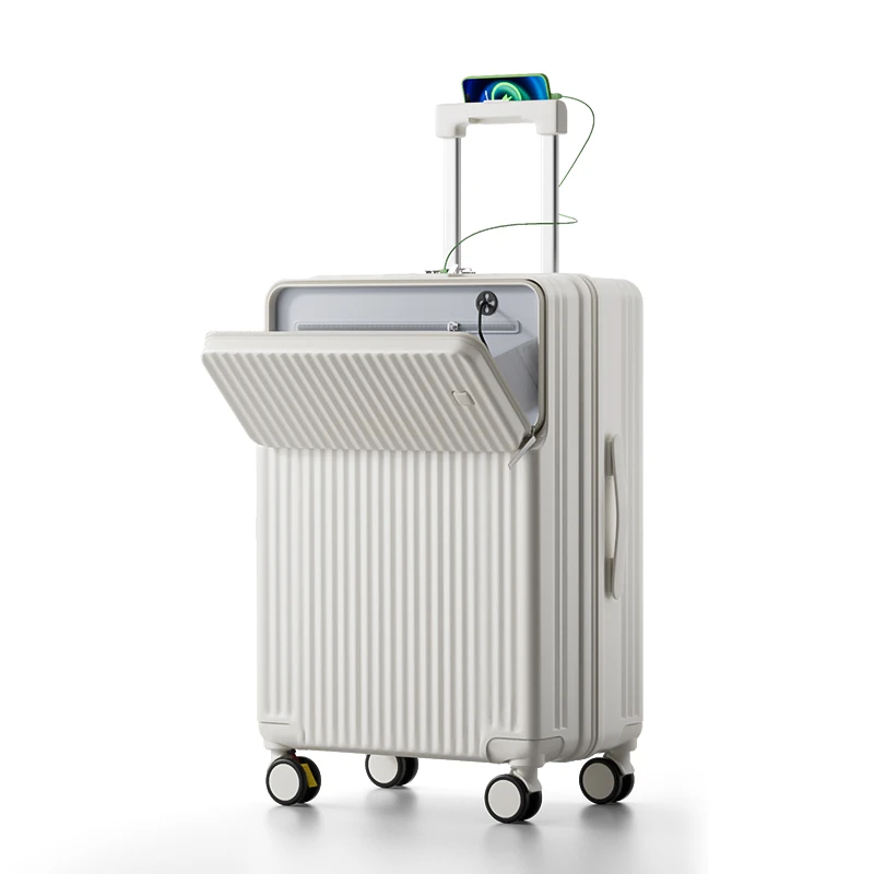 唐酷前置开口行李箱拉杆箱20学生多功能密码箱登机旅行箱大容量TK