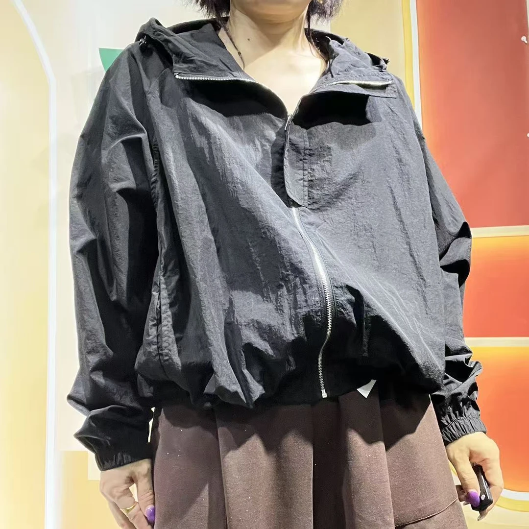 时尚站（B1）女士拉链开衫连帽时尚短外套10380