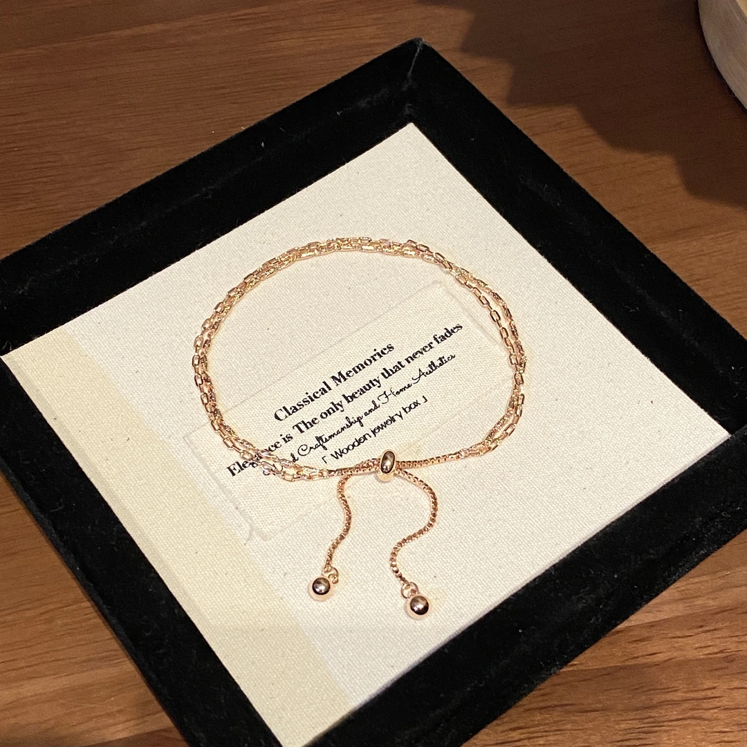 铜合金手链 【精致双层】简约气质个性素款可调节手链A1454