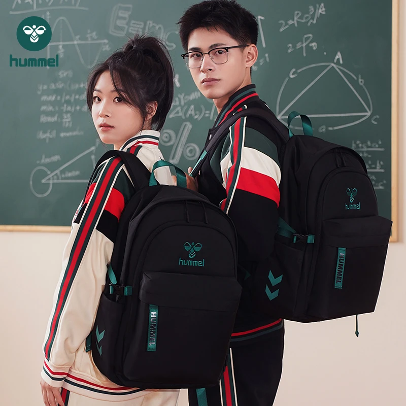 HUMMEL大容量初高中运动时尚大书包带反光条双肩背包潮流YBDB7002