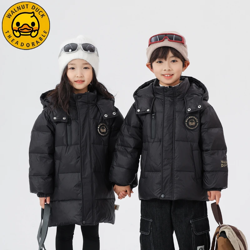 小黄鸭新款加厚黑金羽绒服冬季亲子款加厚连帽外套XT159-XYY