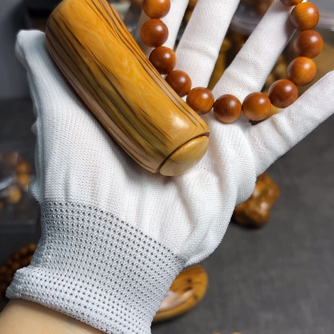 ****柏木（崖柏）手把件 1.2红油手串