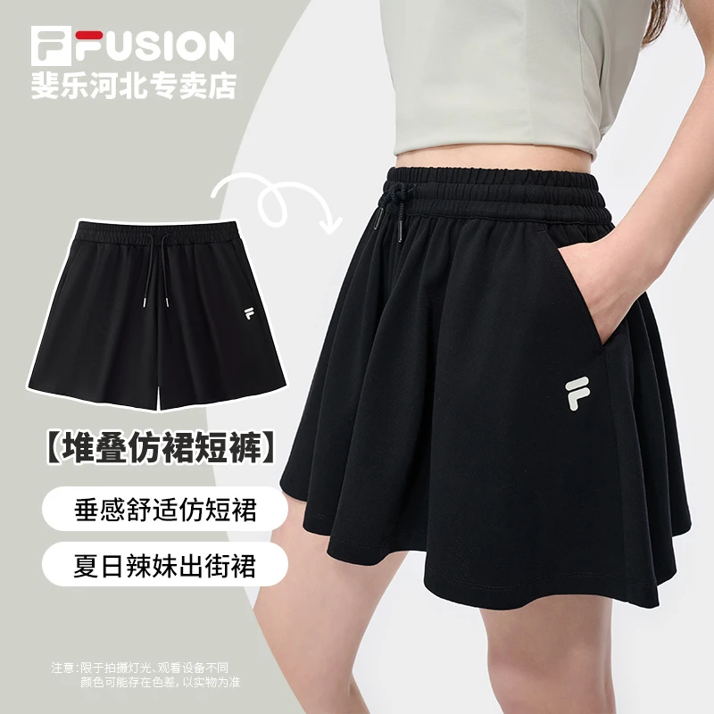 Fila/斐乐针织女款25夏季时尚休闲宽松舒适短裤三分裤T11W525605F