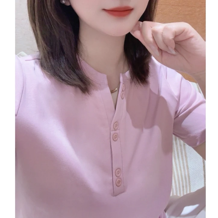 蜜豆midou夏季短袖圆领T恤显瘦时尚休闲百搭半袖纯色女士体恤