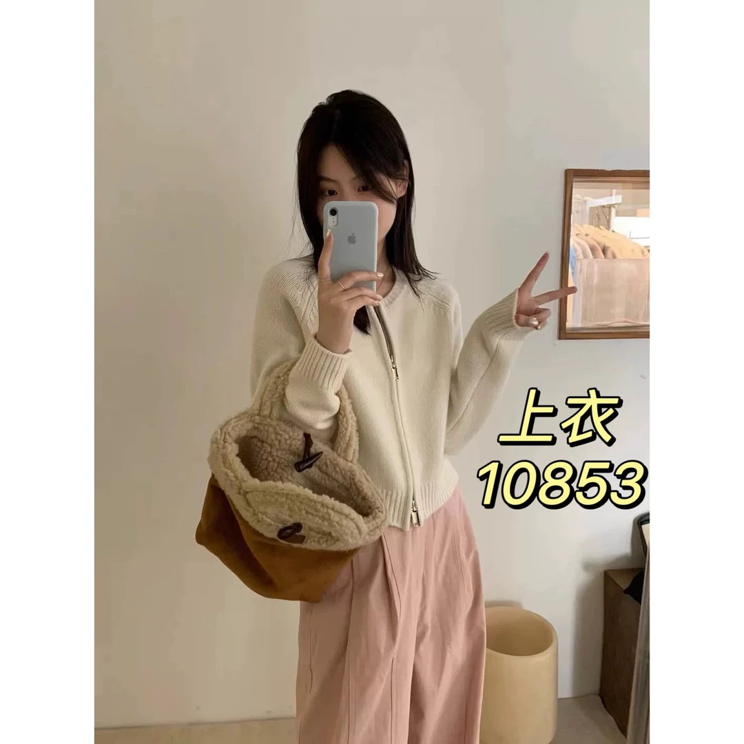 10853（部分无水洗唛，介意慎拍）SANFAN新款双拉链针织开衫