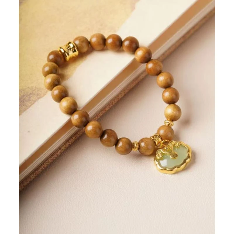 S 0763 金丝楠 如意文玩手串（无礼盒）