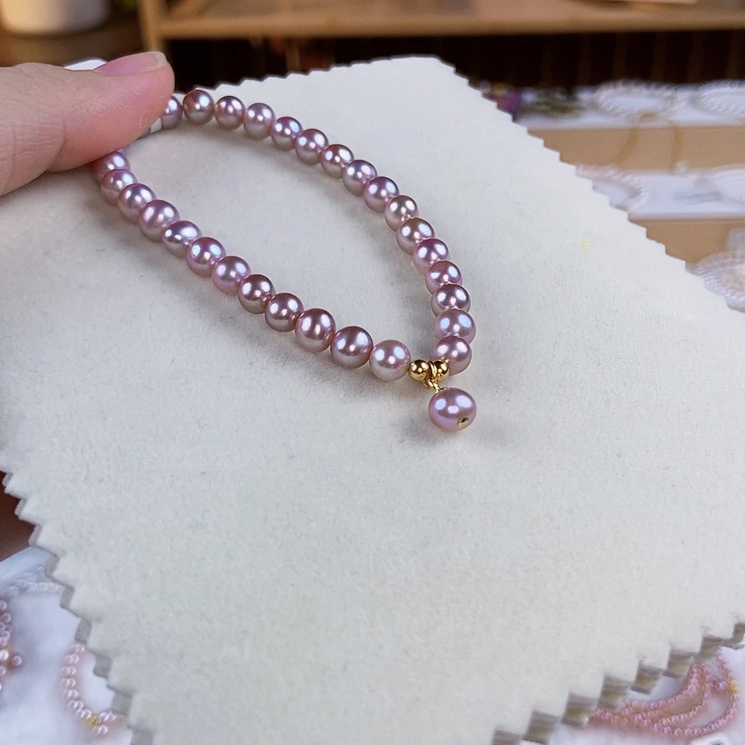 银S925镶嵌手绳淡水珍珠