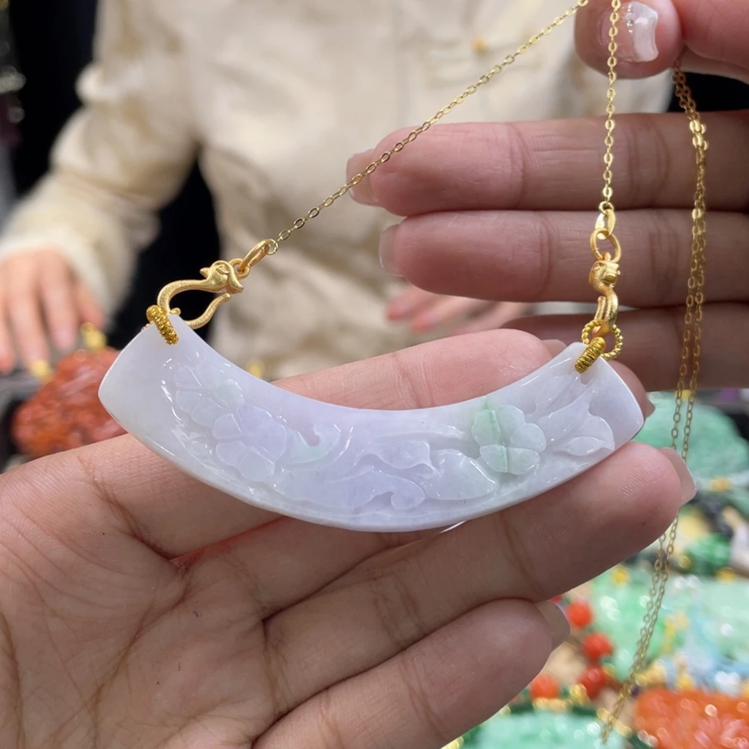 翡翠颈饰未镶嵌代编织