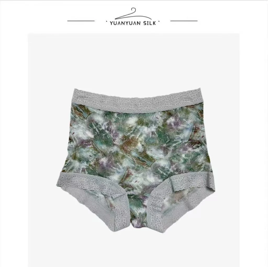 A 2025新品！3条100%蚕丝网眼内裤女高腰无痕包臀平角短裤！w2025-2