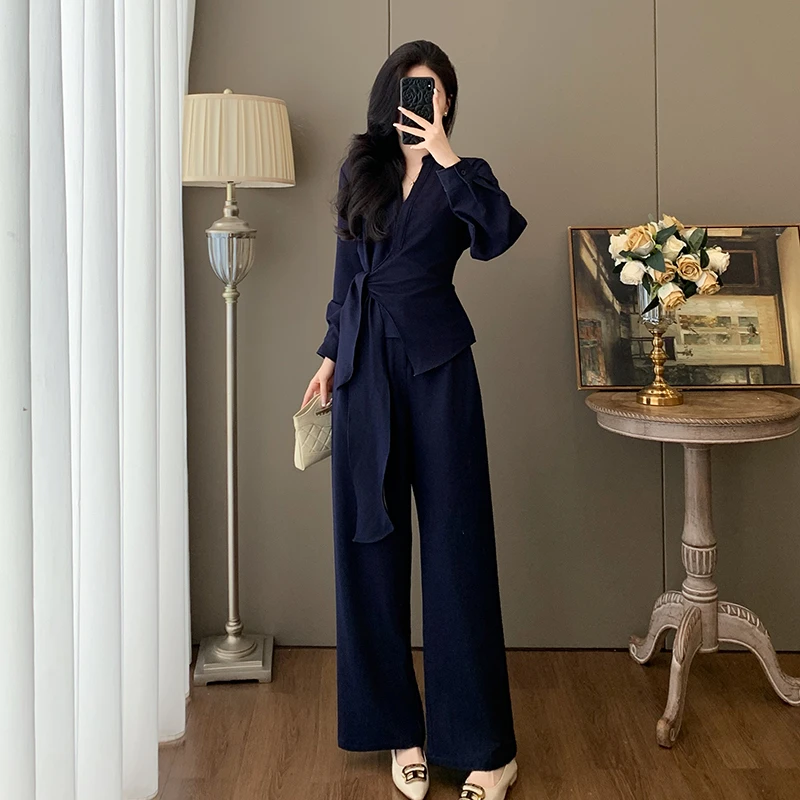 高端西装御姐风时尚休闲套装女2025秋季设计感气质收腰长袖两件套