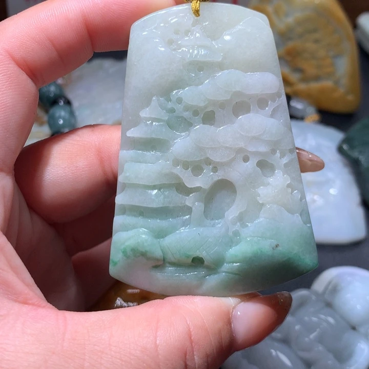 翡翠未镶嵌颈饰保真天然A货翡翠