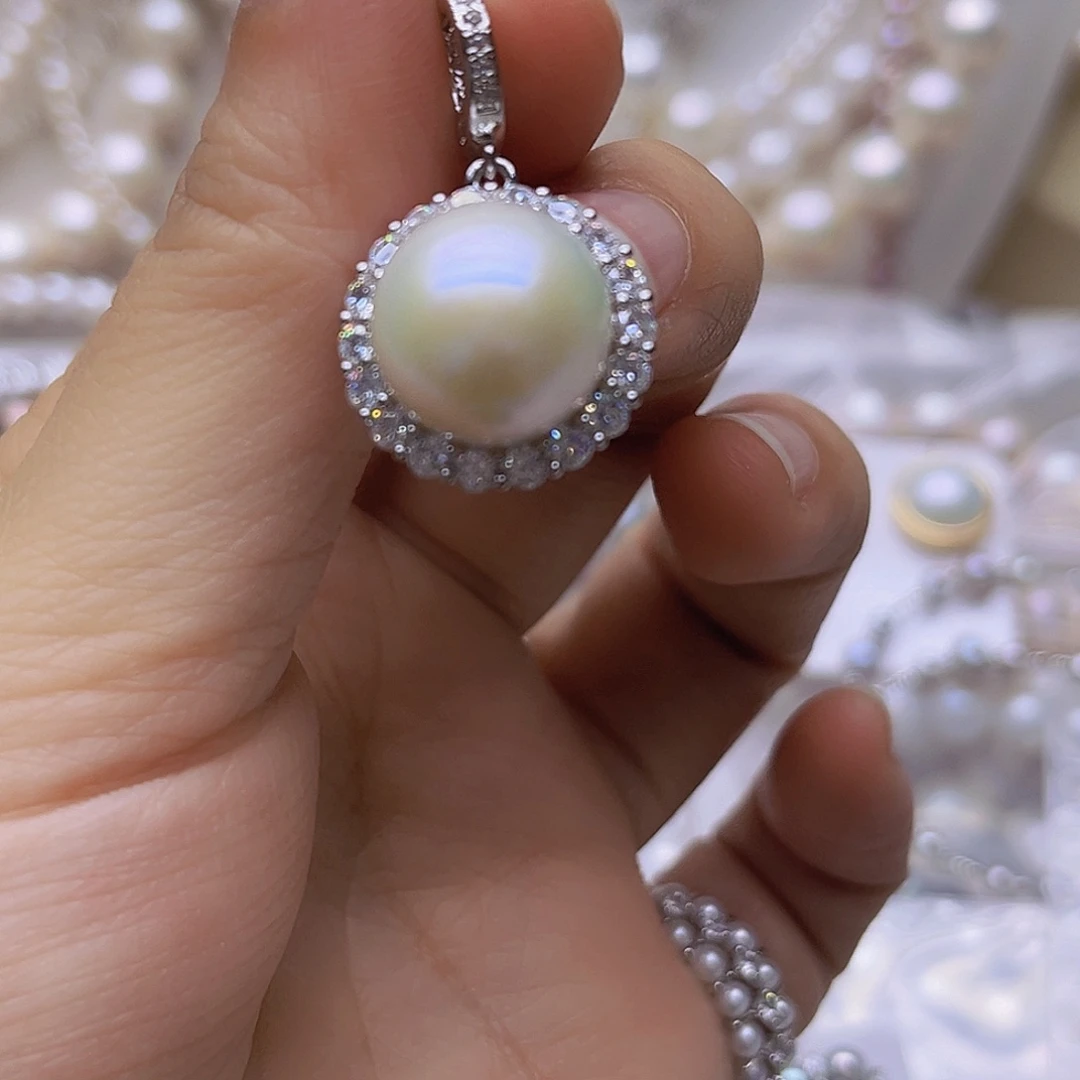 未镶嵌淡水珍珠吊坠耳钉