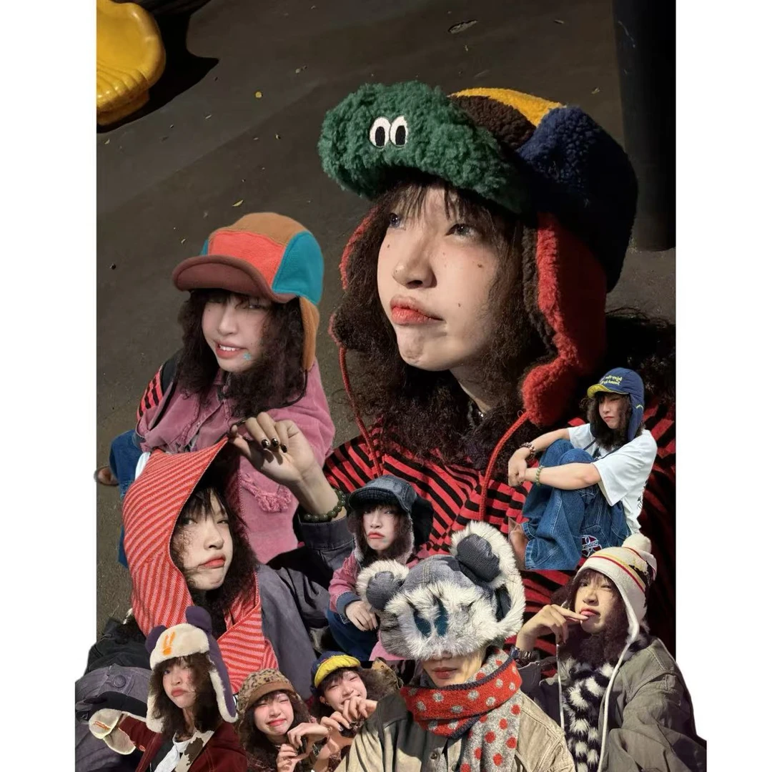 E%亿雷锋护耳帽 美式甜酷辣冷帽 慵懒氛围感 保暖厚款 小众设计