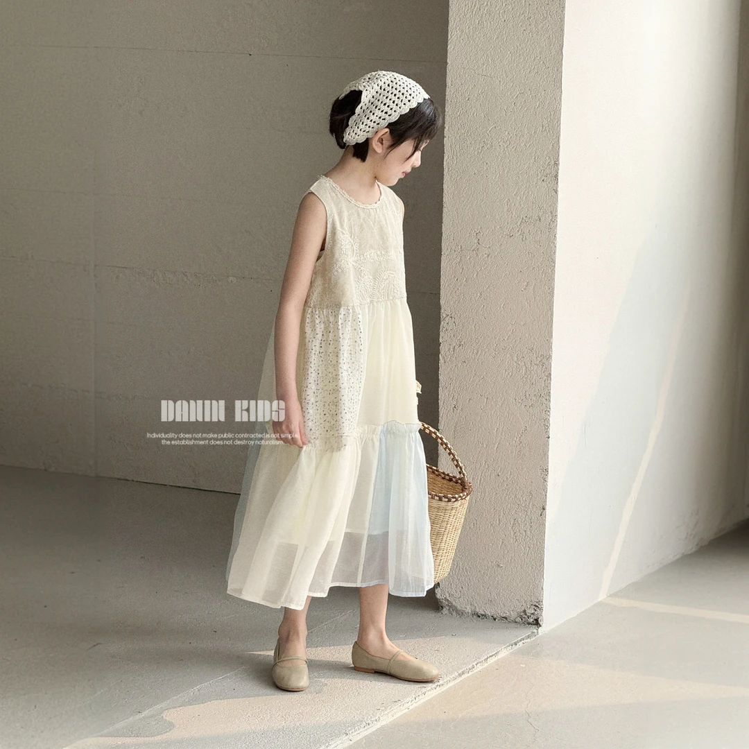 【嗒囜】浮雕肌理感~女童夏装新款儿童吊带公主独特漂亮裙子连衣裙