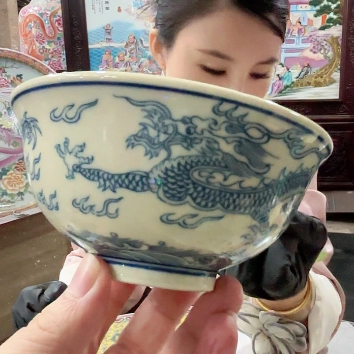 摆件景德镇高温陶瓷龙纹黄希希