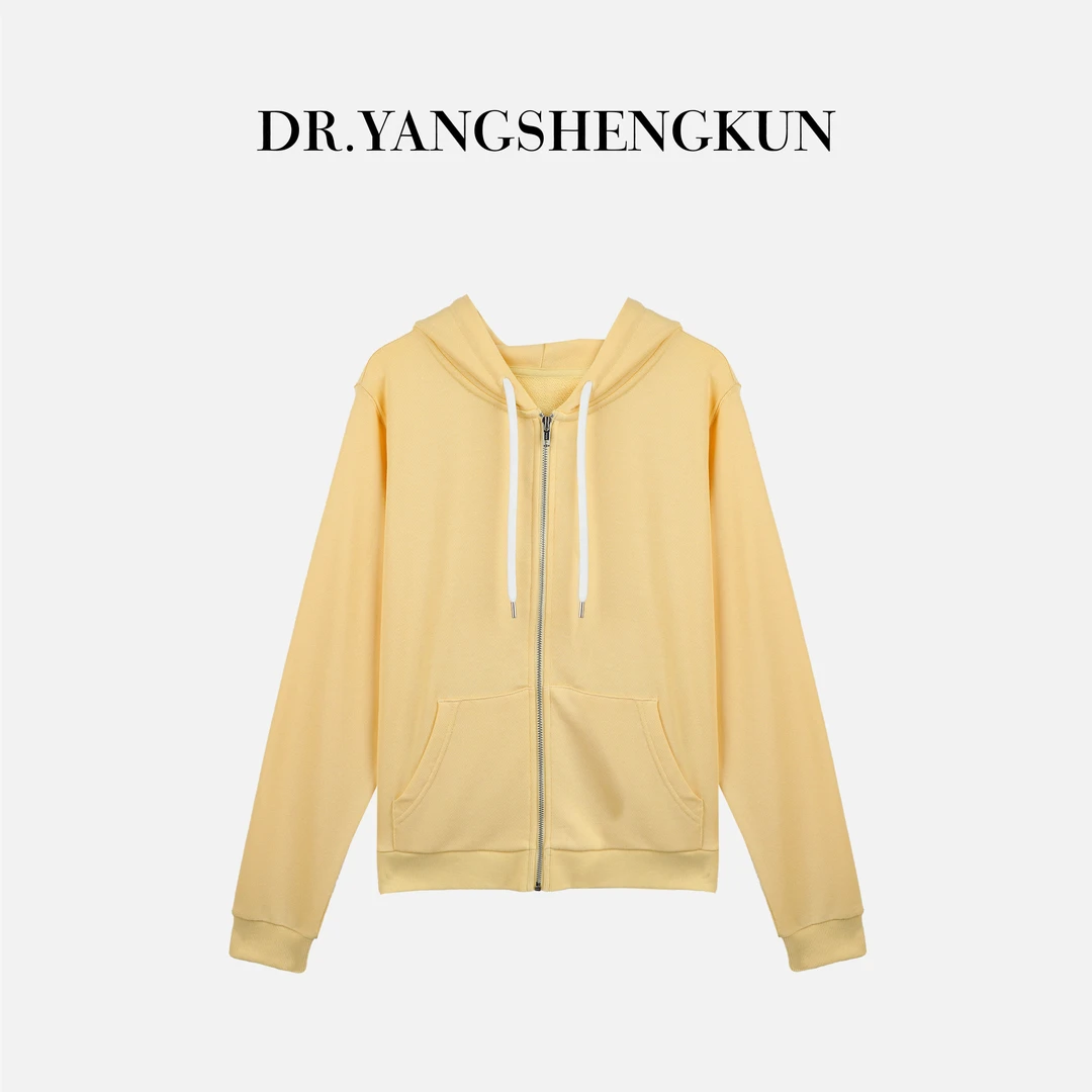 杨圣坤2025新品常规款连帽百搭休闲纯色拉链卫衣外套SL2582819