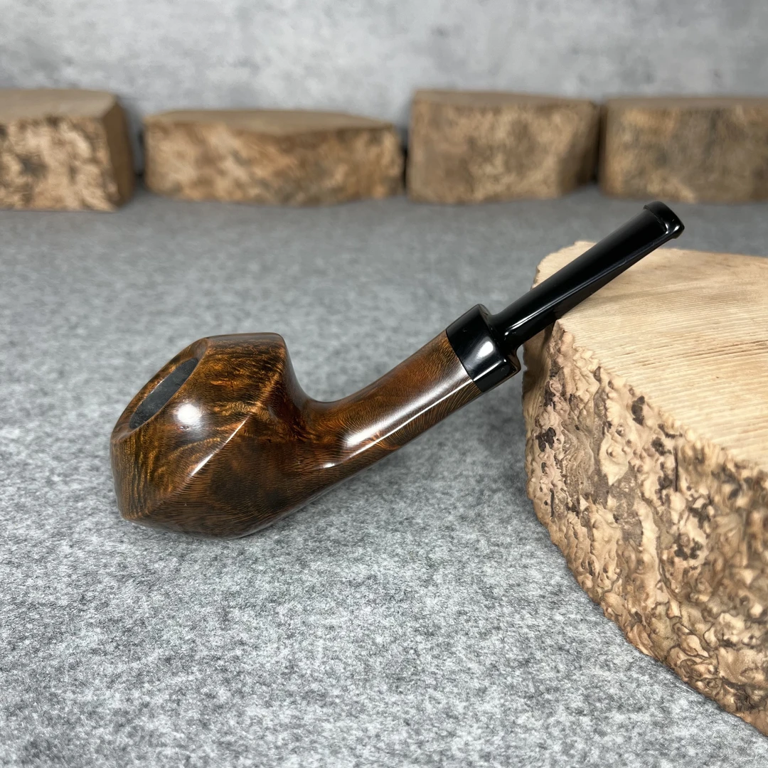 【飞碟牛头】手工石楠木烟斗宽背3mm烟道硫化橡胶斗嘴
